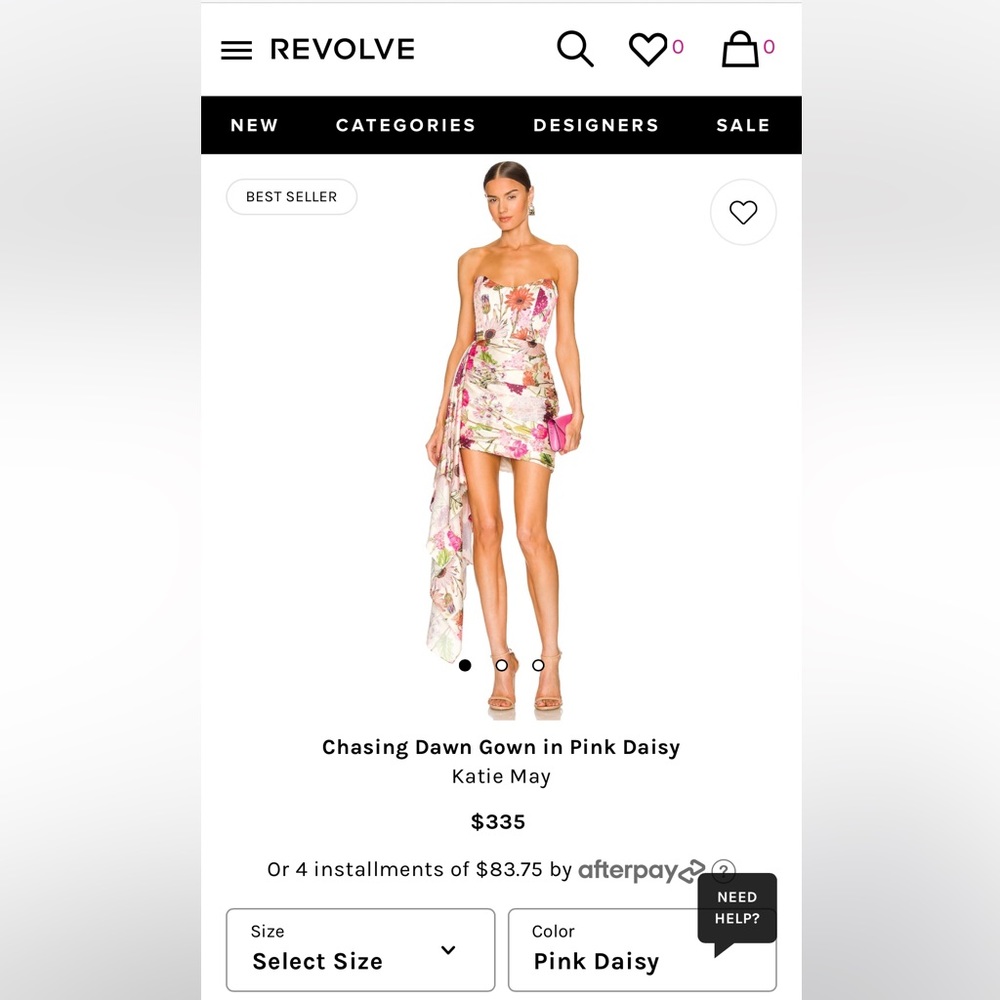 NWT Katie May Chasing Dawn Gown in Pink Daisy. 
Size Small.